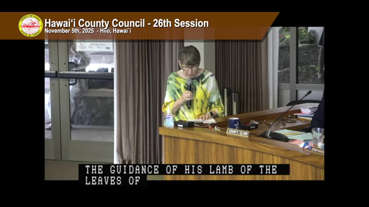 Hawaii County Council: 26th Session