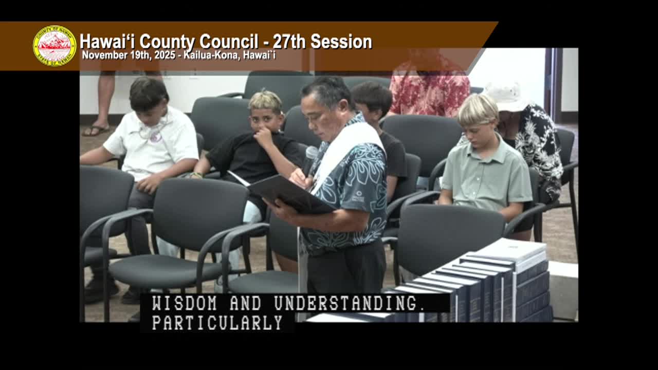 Hawaii County Council: 27th Session