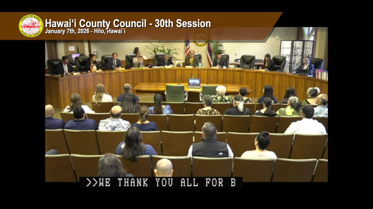 Hawaii County Council: 30th Session