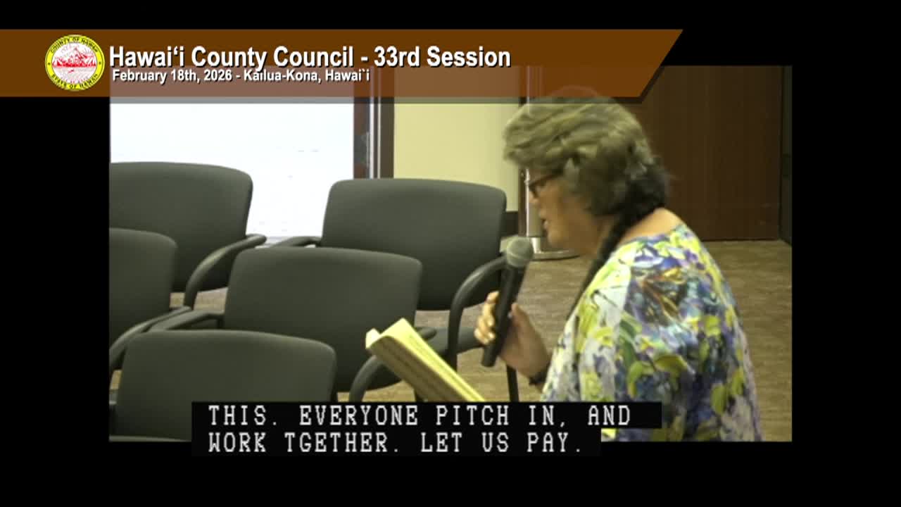 Hawaii County Council: 33rd Session