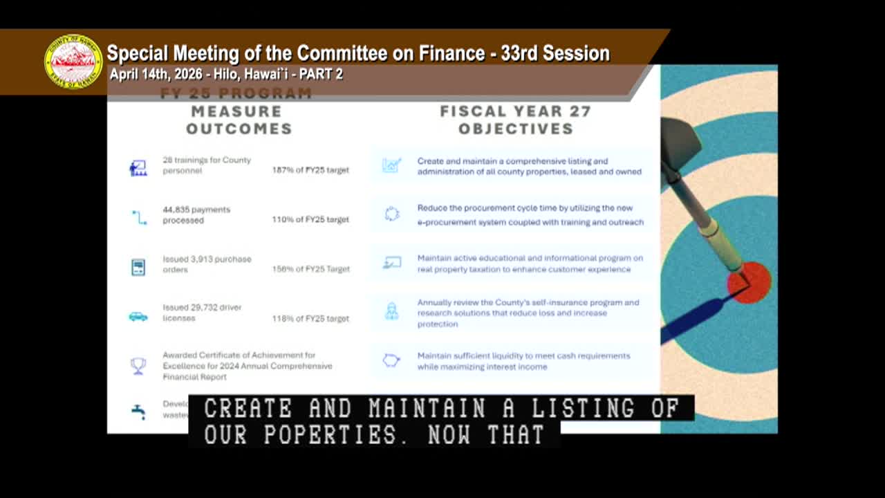 Finance: 33rd Session - Special Meeting, Part 2 - April 14