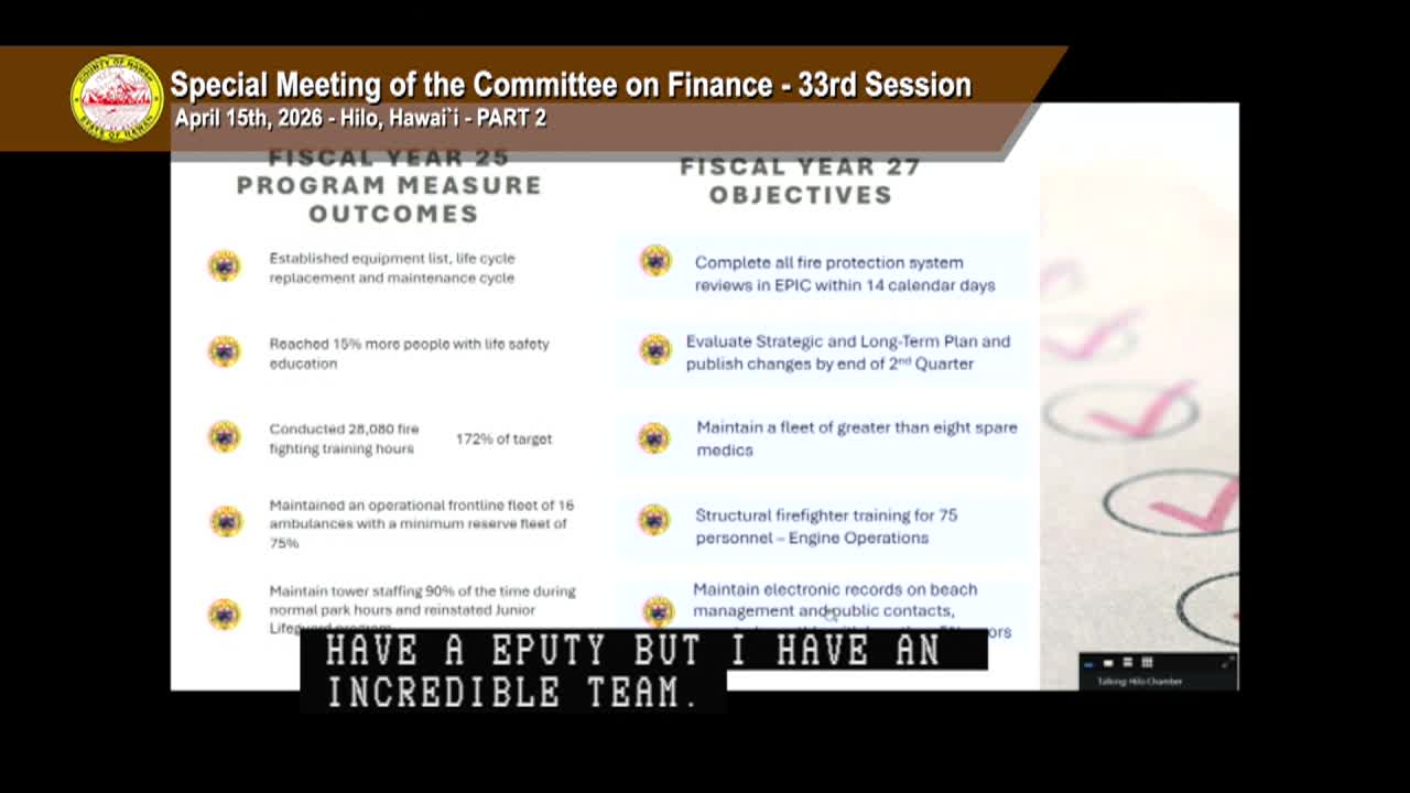 Finance: 33rd Session - Special Meeting, Part 2 - April 15