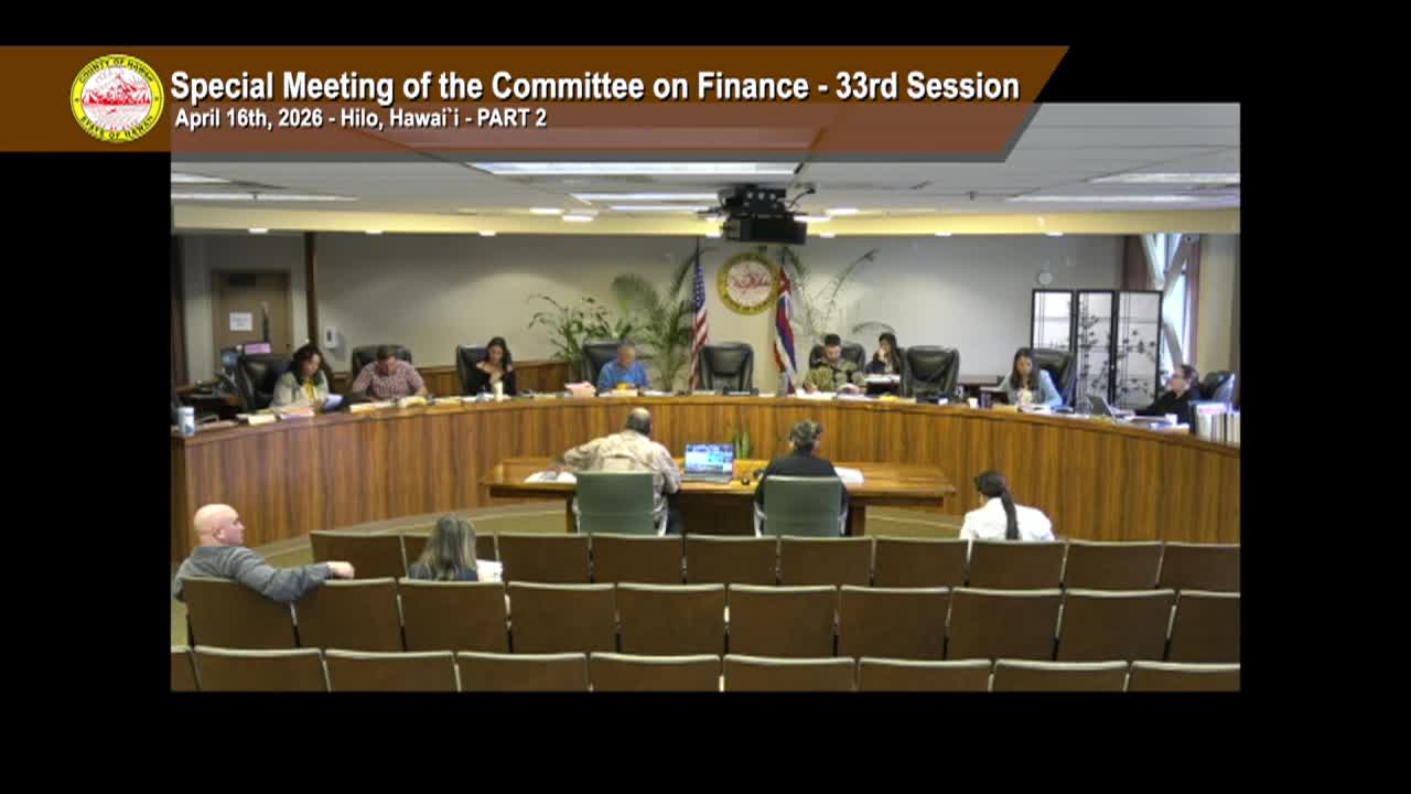 Finance: 33rd Session - Special Meeting, Part 2 - April 16