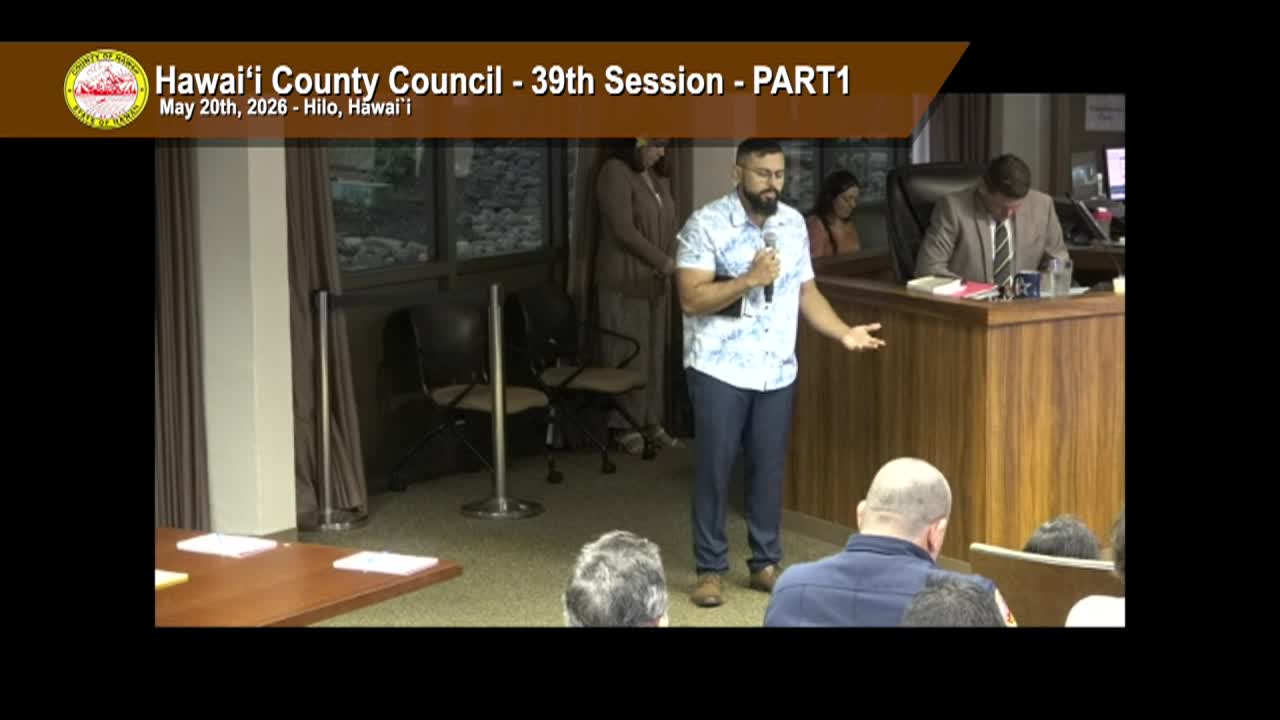 Hawaii County Council: 39th Session, Pt. 1