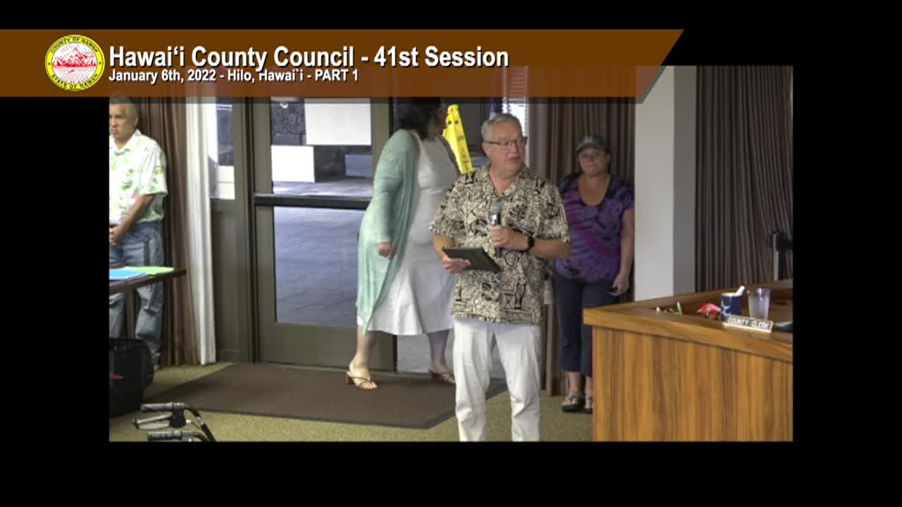 Hawaii County Council: 41st Session, Pt. 1