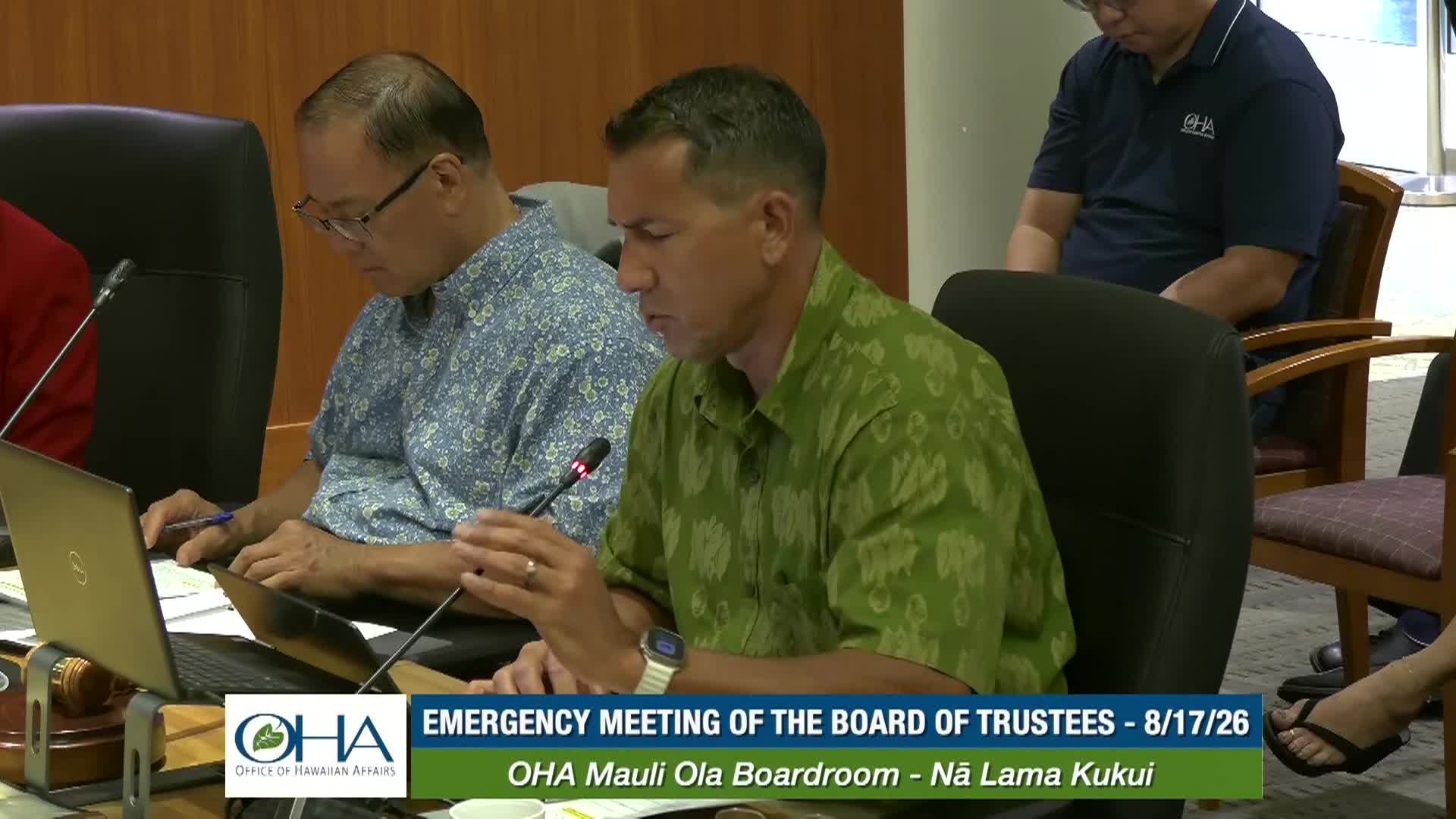 OHA: Emergency Board of Trustees Meeting