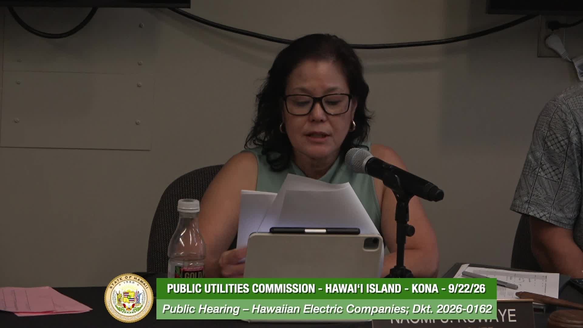 PUC/HECO Public Hearing: Kona
