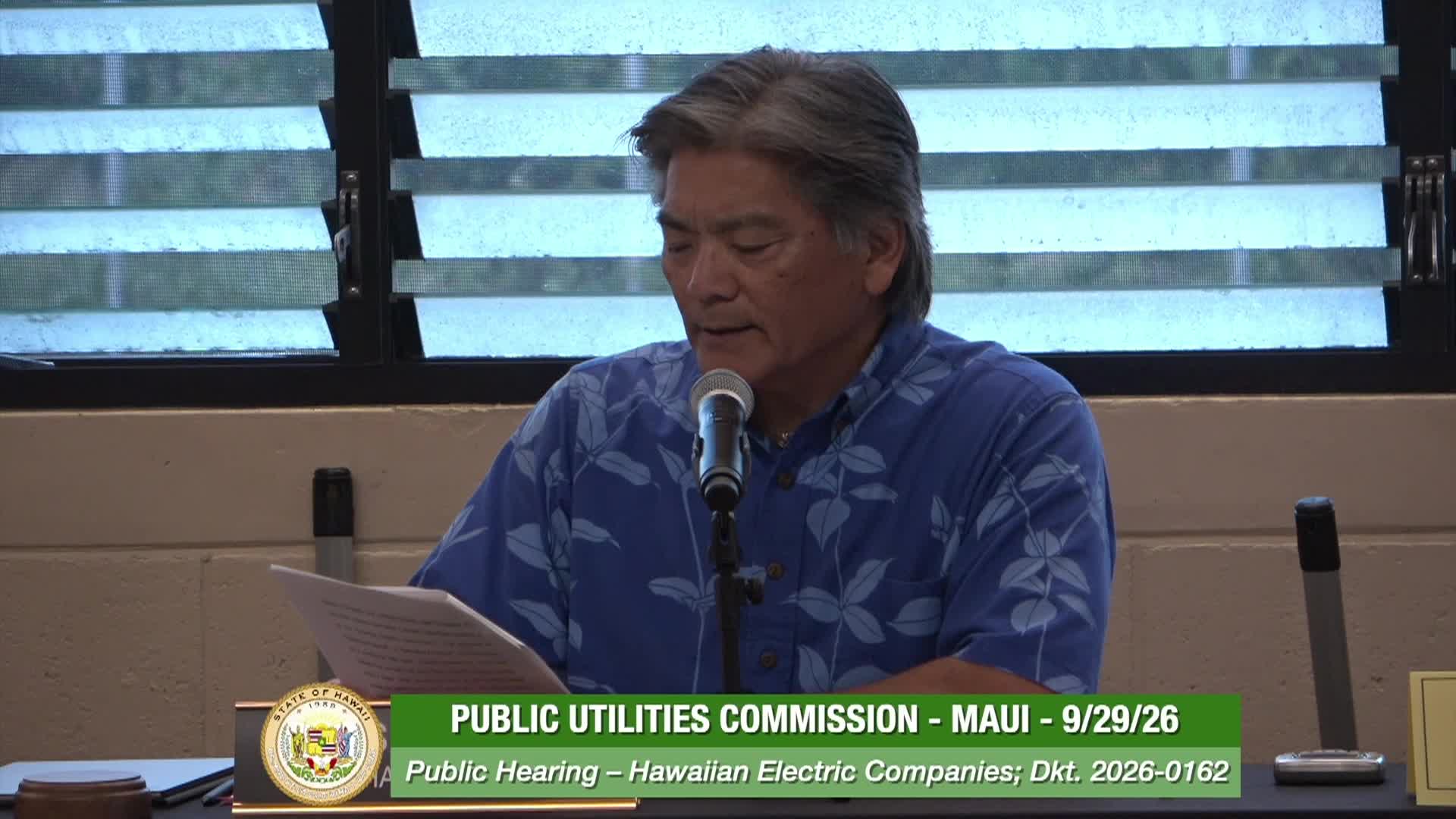 PUC/HECO Public Hearing: Maui